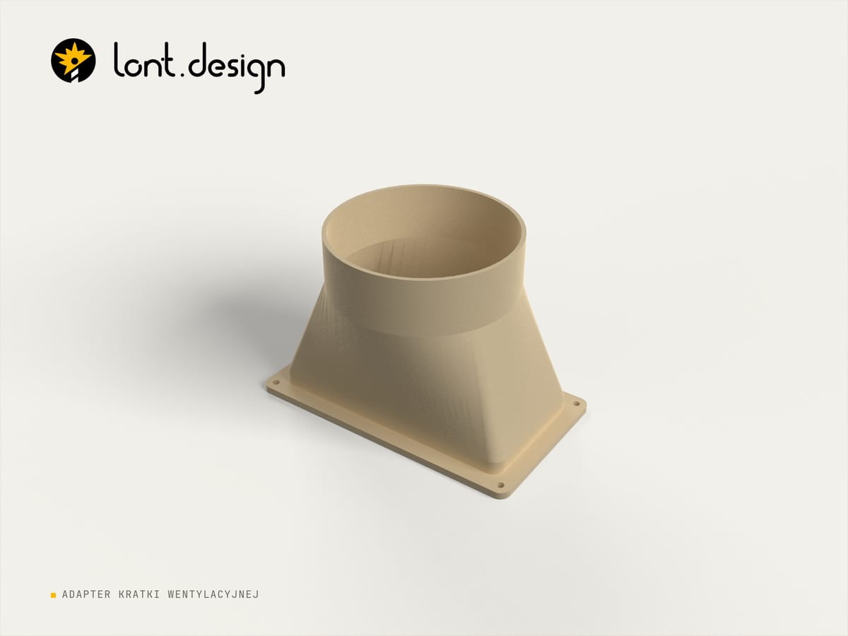 Adapter z okrągłym wejściem na rurę ø100 mm i płaskim kołnierzem z czterema otworami